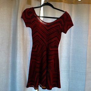 Red/black skater dress
